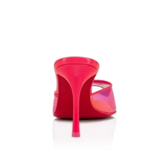 CHRISTIAN LOUBOUTIN Me Dolly 85 Patent-leather Trimmed Iridescent TPU Mules - Picture 3 of 8